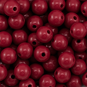DQ Abalorios acr&iacute;licos 10 mm Rojo vino