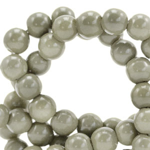 Abalorios de cristal 4 mm opaco Oliva verde
