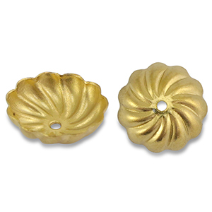 Fornituras Acero Inox tapones de cuentas flor Dorado