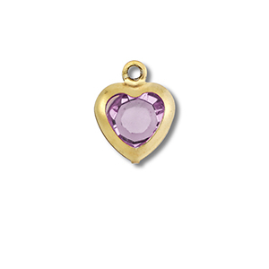 Colgantes Acero Inox coraz&oacute;n Dorado-rosa claro