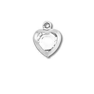 Colgantes Acero Inox coraz&oacute;n Plateado-transparente