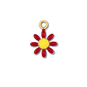 Colgantes Acero Inox flor Dorado-rojo oscuro-amarillo