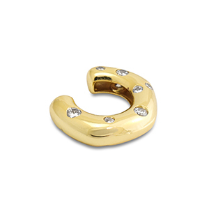Pendientes ear cuff Acero Inox con zirc&oacute;n Dorado-cristal
