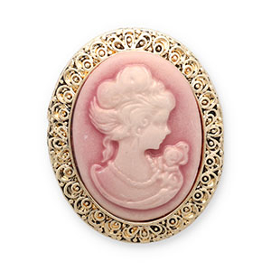 Broches Camafeo &oacute;valo Dorado-rosa vintage