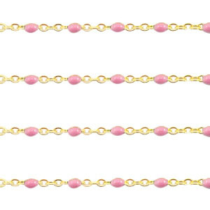 Fornituras Acero Inox cadena jasseron 1mm Rosa vintage-dorado