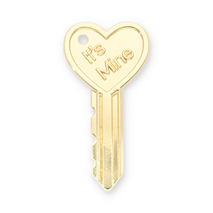 Colgantes llamativos llave coraz&oacute;n "It's mine" Dorado