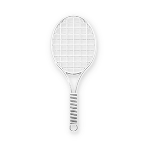 Colgantes llamativos raqueta de tenis Plateado