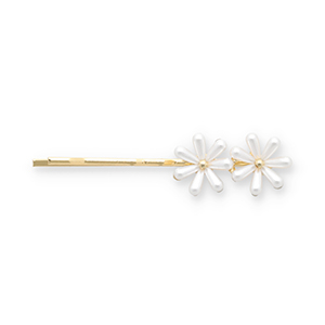 Accesorios para el pelo pasador para pelo margaritas Dorado-blanco