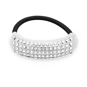 Accesorios para el pelo Coleteros para pelo con met&aacute;lico con strass Plateado-negro-transparente