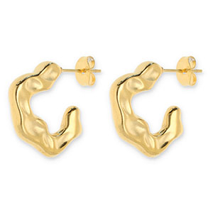 Pendientes Acero Inox irregular Dorado
