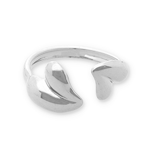 Anillos Acero Inox coraz&oacute;n Plateado