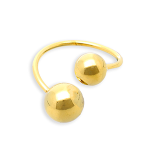 Anillos Acero Inox bolas Dorado