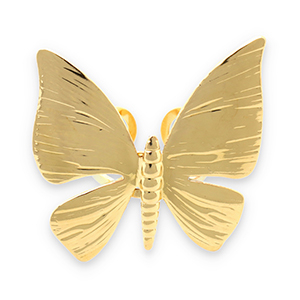 Anillos Acero Inox mariposa Dorado