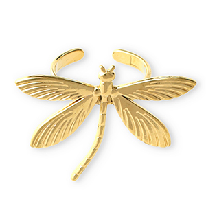Anillos Acero Inox lib&eacute;lula Dorado