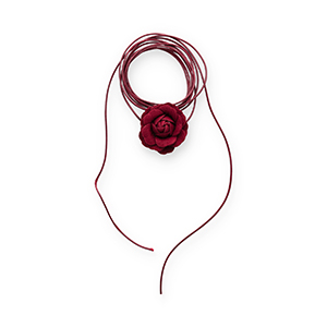 Choker con flor Burdeos