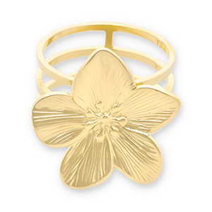 Anillo para bufanda Acero Inox flor Dorado