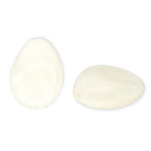 Abalorios acr&iacute;licos gota Blancuzco-blanco