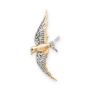 Broches llamativos golondrina Dorado-plateado-negro