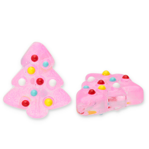 Abalorios de vidrio &aacute;rbol navide&ntilde;o Rosa ne&oacute;n-multicolor
