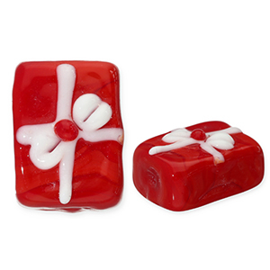 Abalorios de vidrio regalo Rojo-blanco