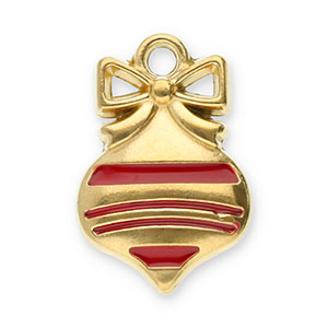 Colgantes Acero Inox esfera navide&ntilde;as Dorado-rojo