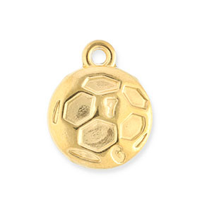 Colgantes Acero Inox f&uacute;tbol Dorado
