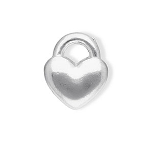 Colgantes Acero Inox coraz&oacute;n Plateado