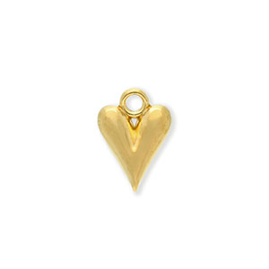 Colgantes Acero Inox coraz&oacute;n Dorado