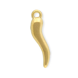 Colgantes Acero Inox cuerno de la suerte Dorado