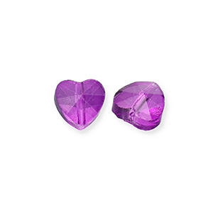 Abalorios faceteados Fashion coraz&oacute;n P&uacute;rpura