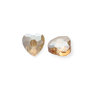 Abalorios faceteados Fashion coraz&oacute;n Beige melocot&oacute;n-revestimiento pearl shine