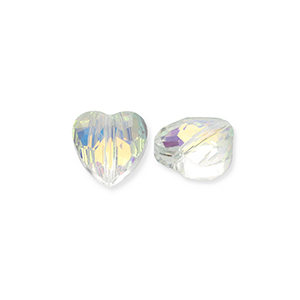 Abalorios faceteados Fashion coraz&oacute;n Transparente-cubierta AB