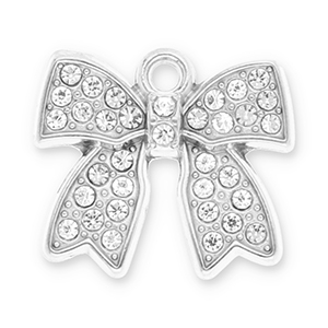 Colgantes Acero Inox lazo con strass Plateado-transparente