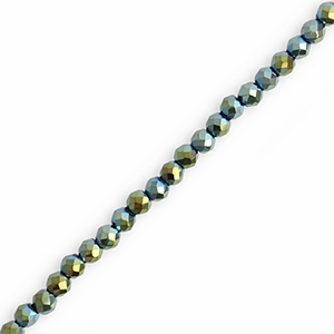 Abalorios faceteados redondos 3mm Multicolor verde-cubierta AB