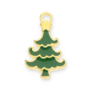 Colgantes met&aacute;licos DQ &aacute;rbol navide&ntilde;o Dorado-verde oscuro (sin n&iacute;quel)
