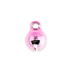 Colgantes met&aacute;licos cascabel 6mm Rosa claro