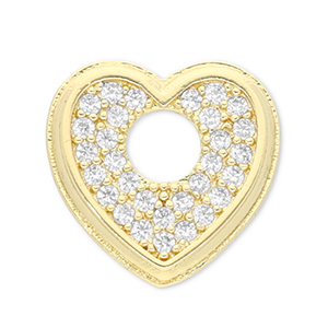 Metal TQ lat&oacute;n colgante coraz&oacute;n Dorado-transparente
