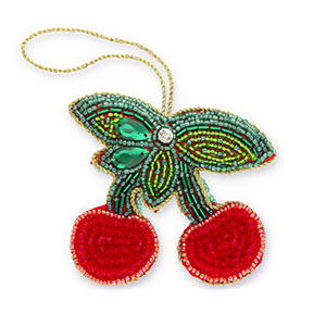 Colgantes trendy cerezas Verde-rojo-dorado