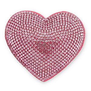 Colgantes llamativos con strass coraz&oacute;n Rosa claro