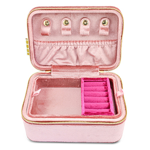 BY31&reg; Caja de joyer&iacute;a terciopelo Rosa vintage-fucsia