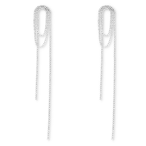 Pendiente de lat&oacute;n Eco-brass&reg; con strass Plateado-cristal