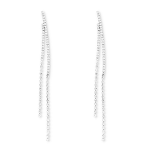 Pendiente de lat&oacute;n Eco-brass&reg; con strass Plateado-cristal