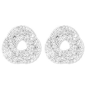 Pendiente de lat&oacute;n Eco-brass&reg; con strass Plateado-cristal