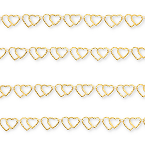 Fornituras Acero Inox cadena jasseron corazoncitos Dorado