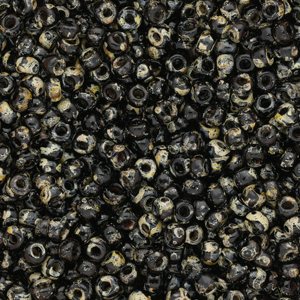 Miyuki Rocalla 8/0 Opaque picasso black 8-4511
