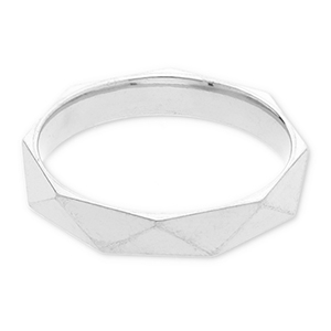  Anillos  Acero Inox FacetadosPlateado