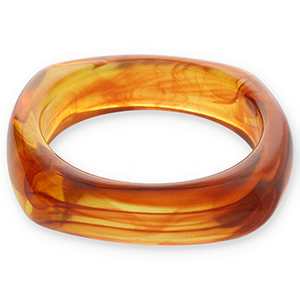 Pulseras bangle de resina Transparente marr&oacute;n &aacute;mbar