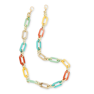 Correas de mu&ntilde;eca trendy para m&oacute;vil en acr&iacute;lico en acr&iacute;lico Multicolor-dorado