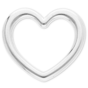 Fornituras Acero Inox entrepieza coraz&oacute;n Plateado