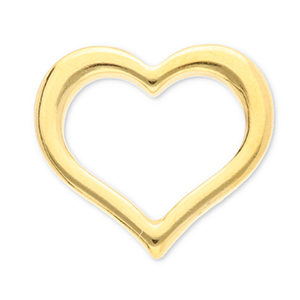 Fornituras Acero Inox entrepieza coraz&oacute;n Dorado